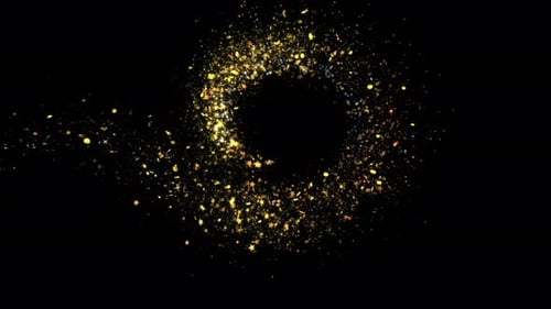 Gold Glitter Star Dust Magic Trail Sparkling Particles On Black