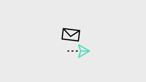 Animated Email Send Icon Flat Design