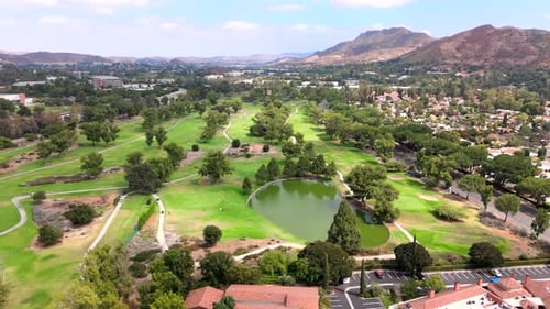 Take a Breathtaking Aerial View of a Lush and Beautiful Golf Course in California