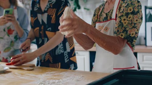 Happy Family Cooking Together in Sunny Kitchen