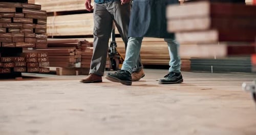 Construction, workers and walking in workspace building, project development and carpentry trade