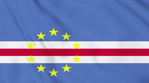 Cape Verde National Flag Waving Loop Animation