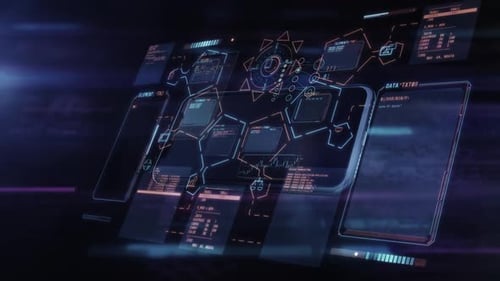 Interface utilisateur futuriste affichant un Code de données numérique