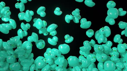 Aqua Rubber Ducks Falling Screen Transition