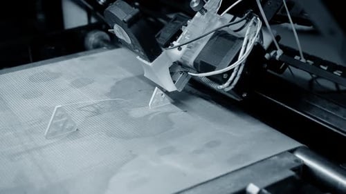 3D-Drucker 3D-Drucker Druckobjekt Nahaufnahme 3D-Druckmodell Weiß