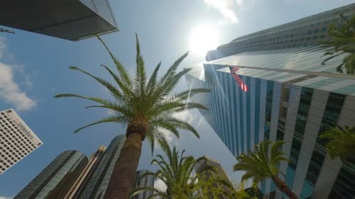 Arranha-céus no centro de Los Angeles.