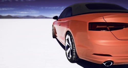 Smooth 3D Animation of Orange Convertible Car