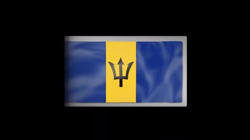 Waving Barbados National Flag Animation