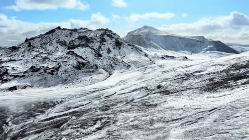 Snow Mountain Range Blue Sky Panorama Winter Top Peak