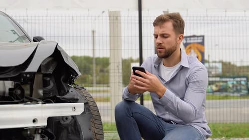 Man Calls After Car Crash, Damaged Vehicle