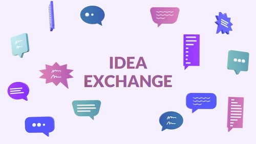 Animated Multiple Speech Bubbles Illustrating Idea Exchange, Teamwork, And Collaboration.