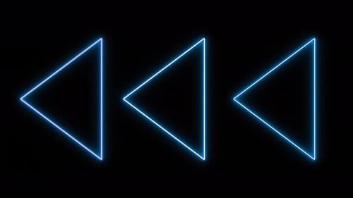 Neon Glowing Rewind Symbol Loop Animation
