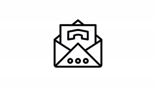 Email – Line Animated Icon – Alpha Channel – 4K