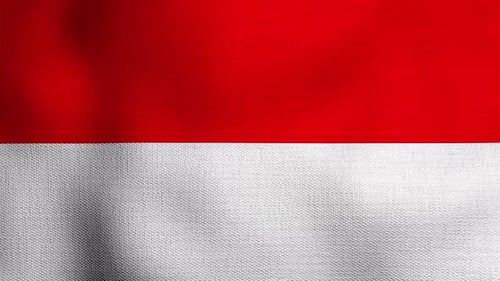 Realistic Waving Flag of Indonesia Animation