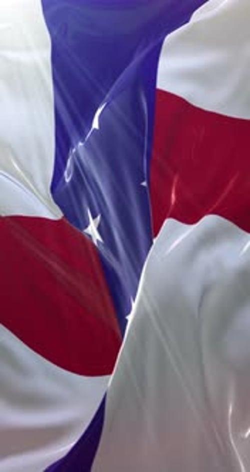 Waving Vertical Flag With Stars And Stripes
