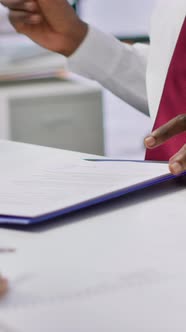 Vertical Video Job Interview Candidate Signing His Employment Contract ...