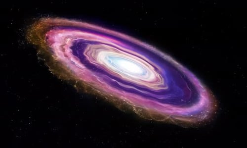 Galaxy Swirl Nebula Background, Vibrant Cosmic View With Stars And Pink Purple Tones, Suitable
