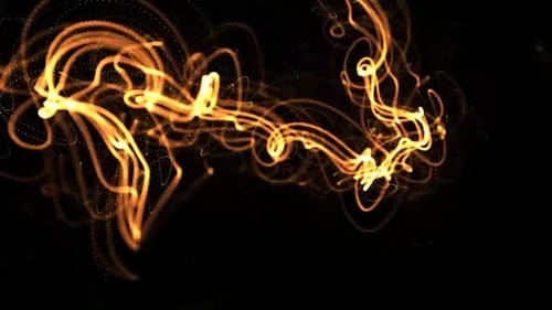Abstract Swirling Golden Light Streaks Background