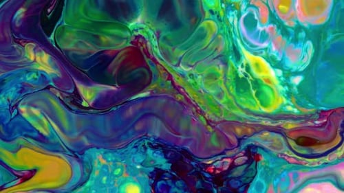 Colorful Abstract Flowing Paint Visuals