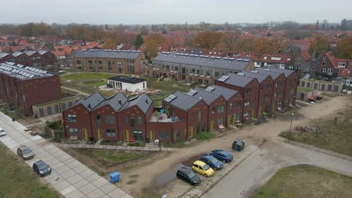 Aerial View of a Modern Suburban Neighborhood