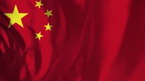 Waving Chinese Flag Seamless Loop Animation