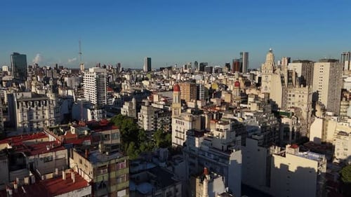 Drone Footage Over Buenos Aires City's Unique Architectural Features Expansive Layout Latin America