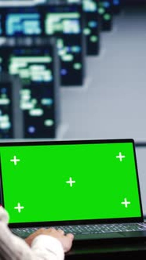 Laptop Green Screen with Tracking Markers