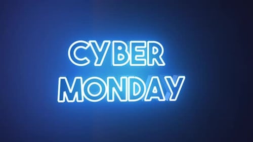 Cyber Monday Neon Text Rotation Animation