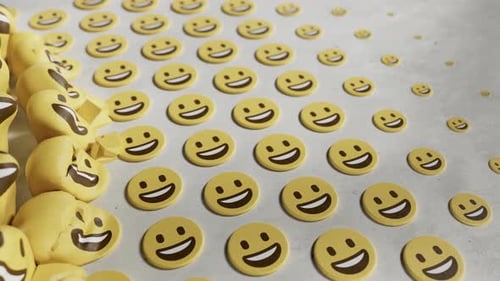 Animated Falling Smiley Faces Background