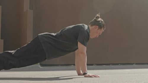 Man Doing Pushups Outside