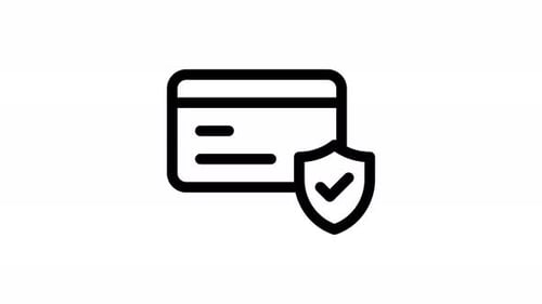 Animated Financial Security Icon in Flat Design Style