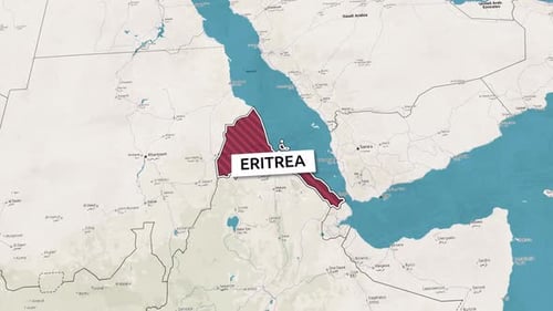Grenzen des Bundesstaates Eritrea auf der Karte