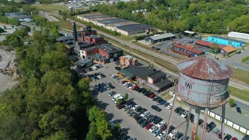 Aerial drone view of The Old Pepper Distillery entertainment venue in Lexington, Kentucky