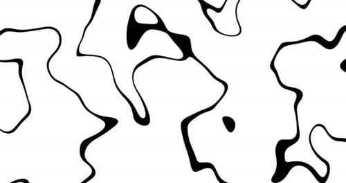 Abstract animated outline topographic contour map. animation texture. Moving waves on background