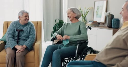 Seniors Laughing Together Indoors