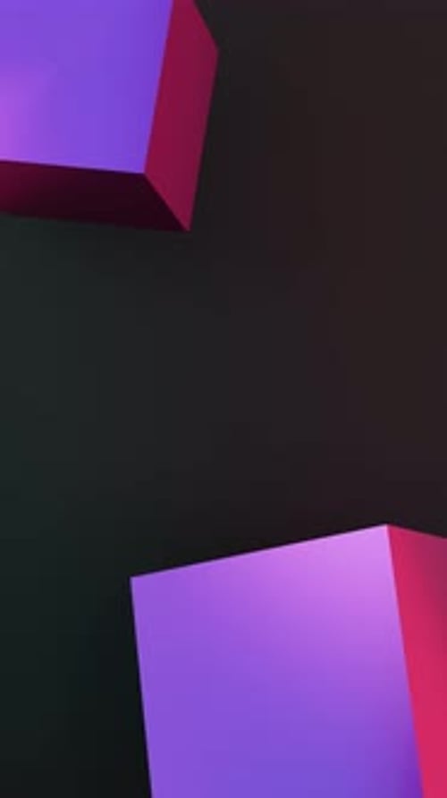 Abstrakter geometrischer Hintergrund mit leuchtend rosa Würfeln