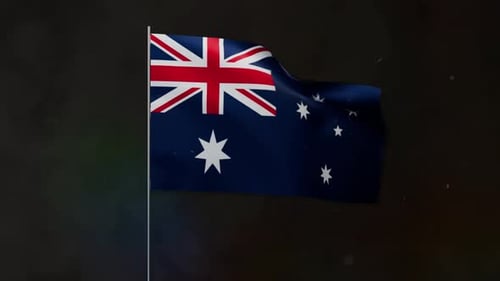 Realistic Waving Australian Flag Animation