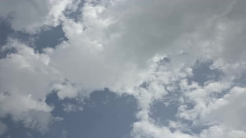 Cloudscape Time Lapse, Dark Storm Clouds And Blue Sky