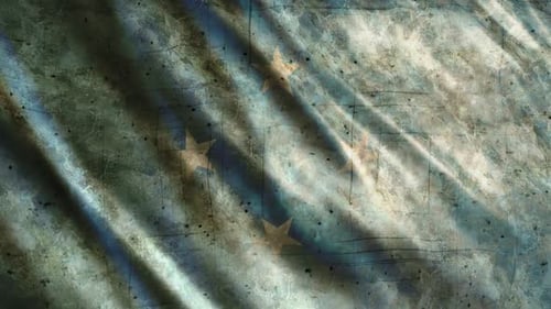 Distressed Grunge Flag Waving Seamless Loop Background