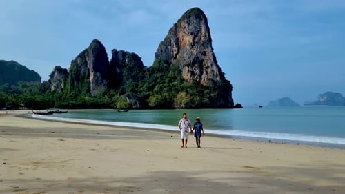 Exploring the Serene Beaches of Railay Beach Krabi Thailand with Stunning Rock Formations