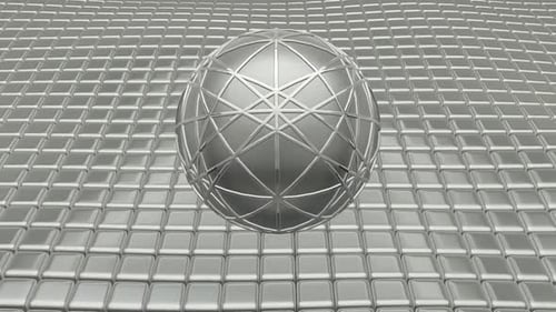 Luxus-Hintergrund mit schwebenden silbernen Würfeln, Exklusiv, Reflexion, Kugel, 3D-Render