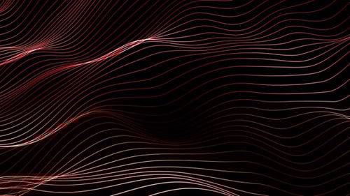Abstract Red Wavy Lines Digital Motion Background