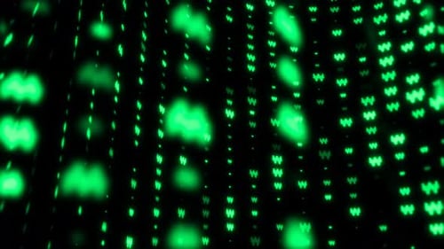 Green Digital ₩ İcon Holographic