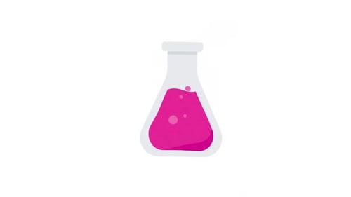 Flat Design Science Chemical Flask Bubbling Animation