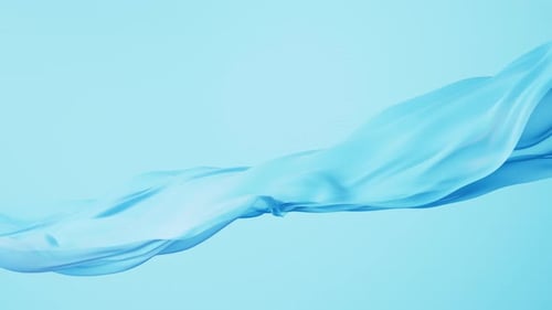 Abstract Flowing Blue Fabric Cloth Loop Background
