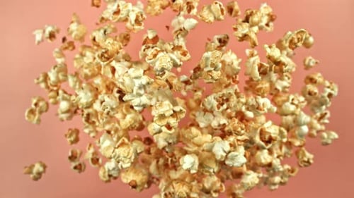 Delicious Popcorn Kernel Pieces Floating in the Air