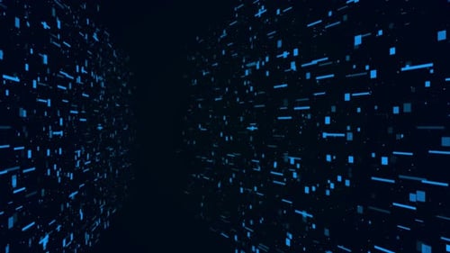 Deep Cyber Waves Lights Digital Art Background Lines Particles Big Data Streams Animation Cyberspace