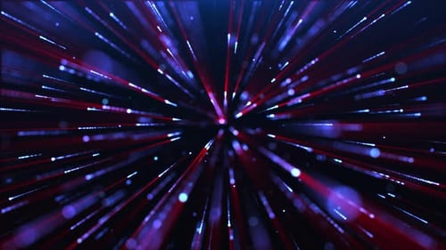 Flying sparkling and shiny particles, falling blue glowing, abstract rain of dots