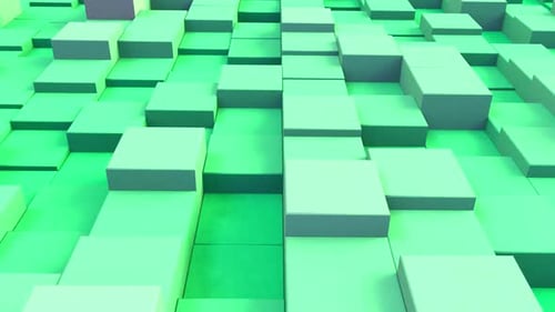Abstrakter 3D-Würfel mit geometrischem Hintergrund Mint