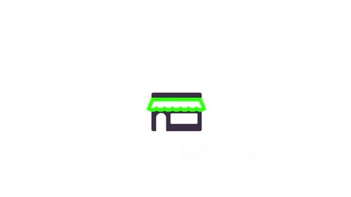 Online Shopping and Delivery Flat Design Icon Animation